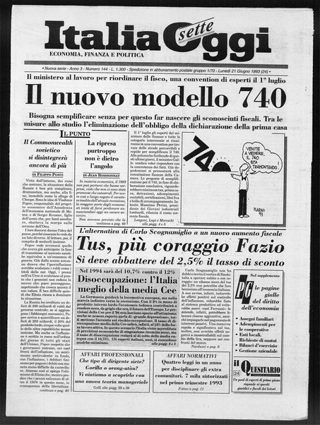 Italia oggi : quotidiano di economia finanza e politica